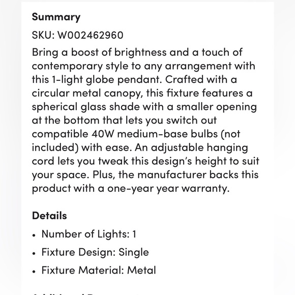 Single Pendant Light Fixture - Picture 4 of 6